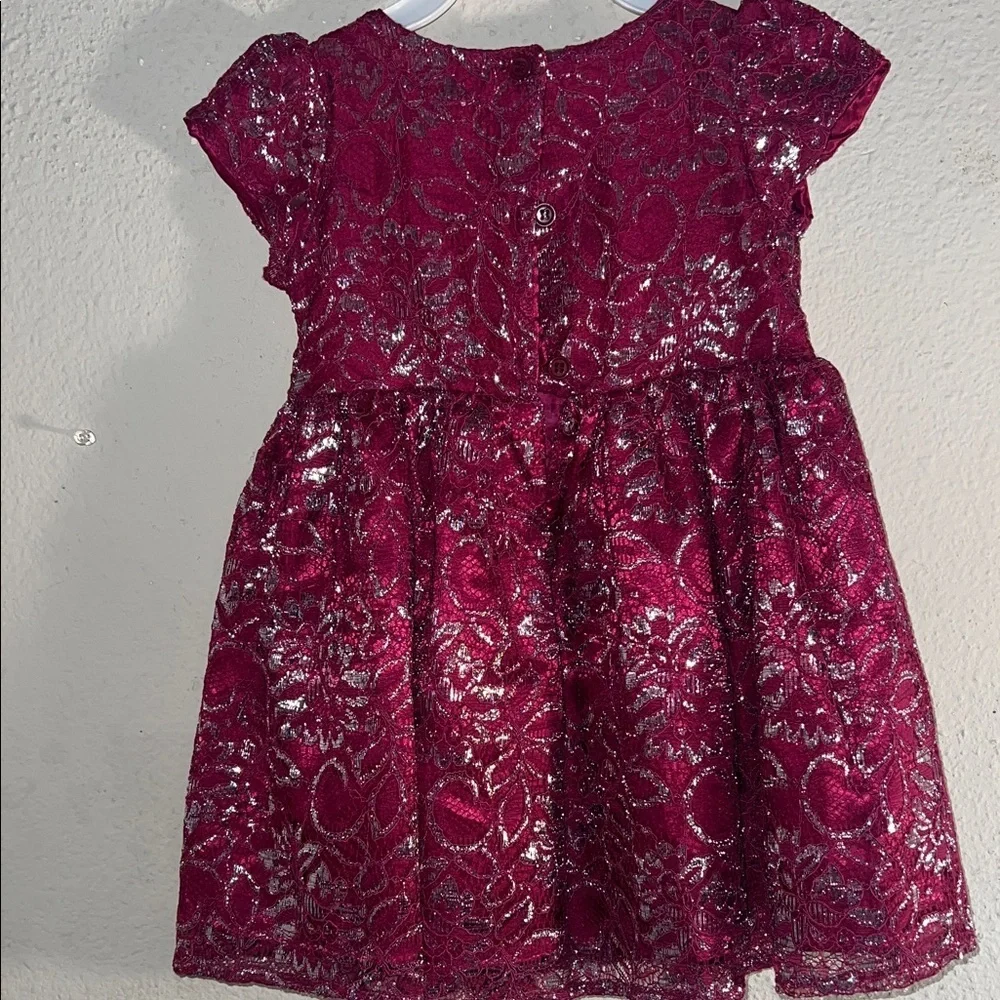 Elegant Burgundy Lace Kids Dress